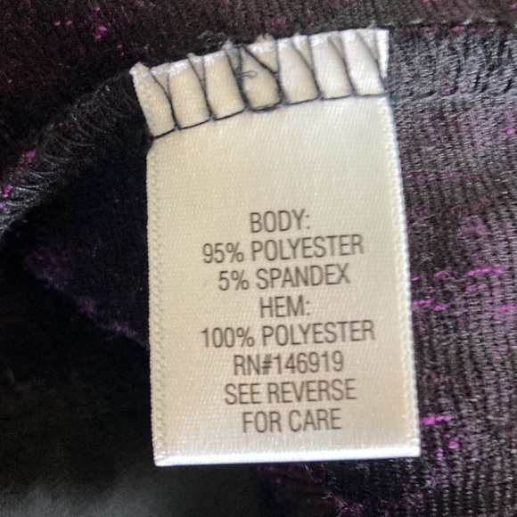 Dana Buchman large blouse purple black  long sleeves damask - Picture 12 of 12